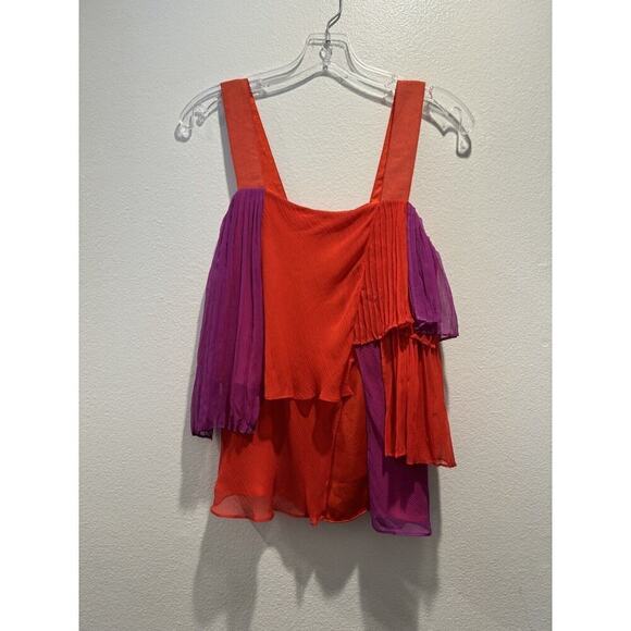 Adam Lippes Tops - Adam Lippes Size 2 Layered Colorful Silk Top Fairy Purple Red Fairy Boho READ